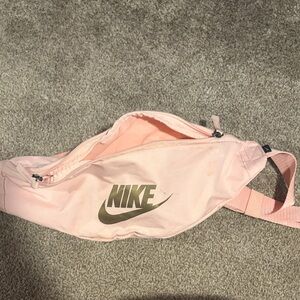 Nike Pink Crossbody Waist Bag with Gold Logo